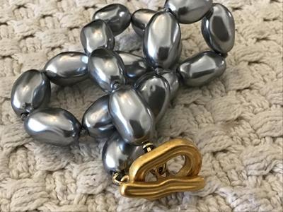 Metallic Bead Knotted TOOGLE Collar Necklace