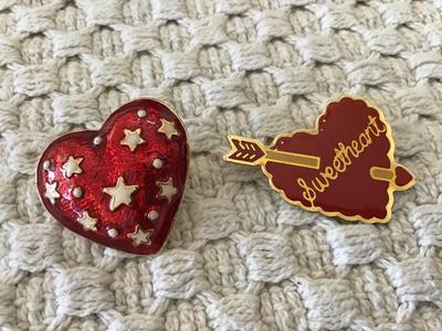 Vintage Pins Heart Valentines Holiday