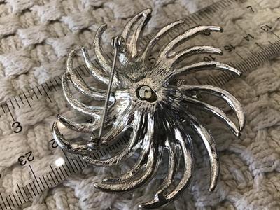 Rhinestone Sun spiral Brooch