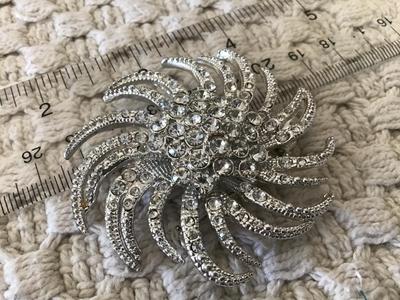 Rhinestone Sun spiral Brooch
