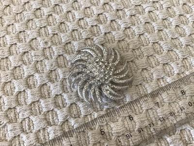Rhinestone Sun spiral Brooch