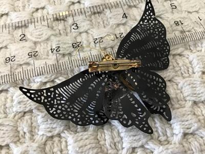 Vintage Black Butterfly Pin