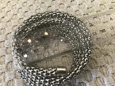 Serpent Skin Silver Tone 8 Inch Long Mid