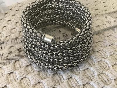 Serpent Skin Silver Tone 8 Inch Long Mid