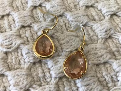New Pinky peach Glass Earrings
