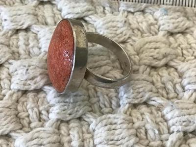 Vintage Stone Ring 925 Silver