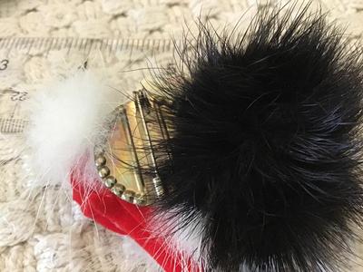 Santa Fur Face Brooch