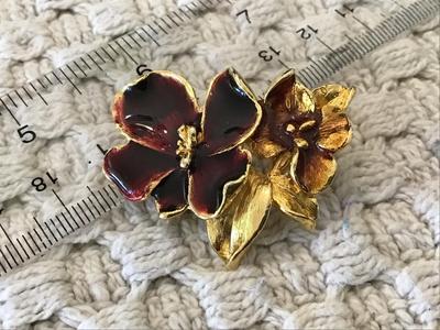 Vintage Enamel Floral Brooch