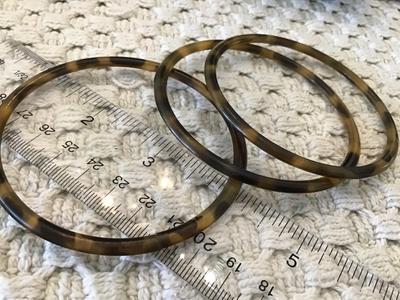 Antique To Vintage Bakelite Set of 3 Skinny Stacking Marble, caramel, swirl