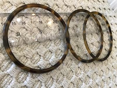 Antique To Vintage Bakelite Set of 3 Skinny Stacking Marble, caramel, swirl