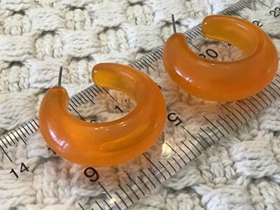 Vintage Orange Hoop Earrings
