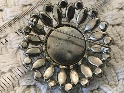 Vintage Black White Brooch