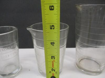 Vintage Set Of 4 Photography Beakers Eastman Kodak Rochester, NY