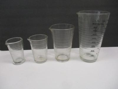 Vintage Set Of 4 Photography Beakers Eastman Kodak Rochester, NY