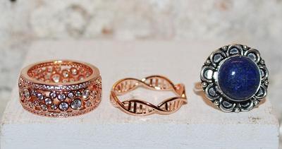 TRIPLE BONUS RINGS SET --3 Rings-Size 9 to 9¼ -- SEE DESCRIPTION