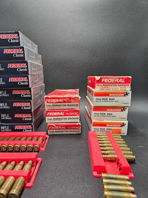 Large Bundle of 15 Boxes Federal 7mm Remington Classic & Magnum Rifle Cartridges