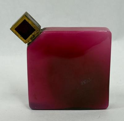 !920's Baccarat French Aert Deco Red Cube Glass Perfume Scent Bottle