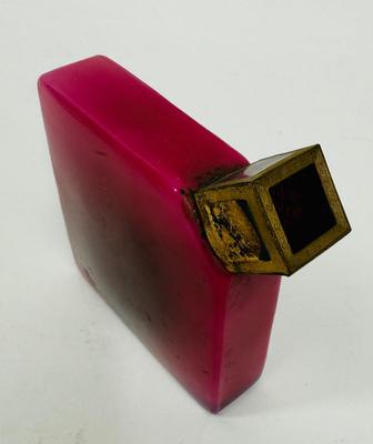 !920's Baccarat French Aert Deco Red Cube Glass Perfume Scent Bottle