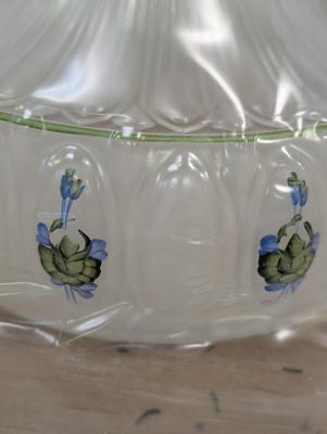 Aladdin Lamp Green Rose Glass Shade 10" Bottom Fitter Comes With Base #3