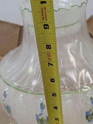 Aladdin Lamp Green Rose Glass Shade 10" Bottom Fitter Comes With Base #3