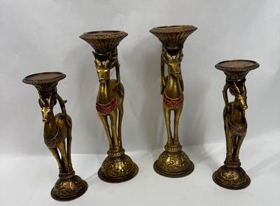 Retro Deer Candle Holders Set of 4 Christmas Decoration Candlesticks