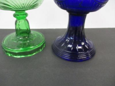 B-108 Aladdin UV Green Crystal Cathedral Glass Lamp & Aladdin Lamp Cobalt Blue Lincoln Drape Lamp #7