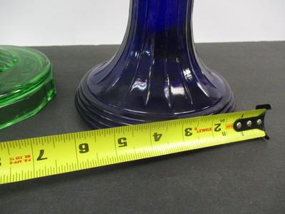B-108 Aladdin UV Green Crystal Cathedral Glass Lamp & Aladdin Lamp Cobalt Blue Lincoln Drape Lamp #7