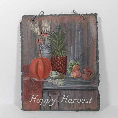 LOT 83: Set of (5) Handpainted Slate Plaques