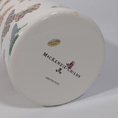 LOT 84: MacKenzie-Childs Butterfly Garden Teapot & Utensil Holder