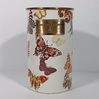 LOT 84: MacKenzie-Childs Butterfly Garden Teapot & Utensil Holder