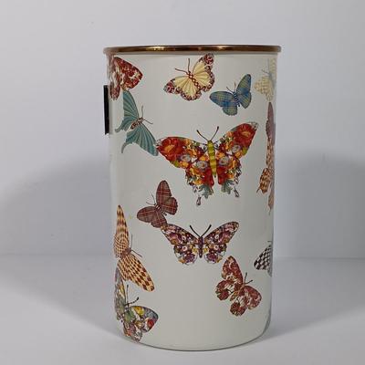 LOT 84: MacKenzie-Childs Butterfly Garden Teapot & Utensil Holder