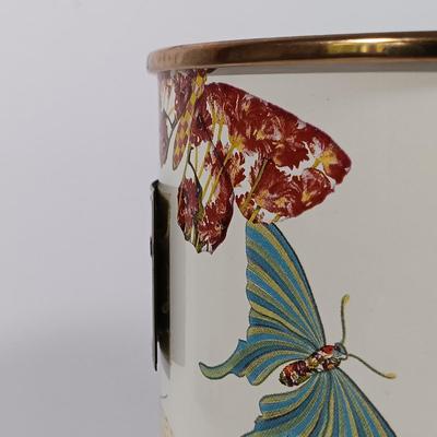 LOT 84: MacKenzie-Childs Butterfly Garden Teapot & Utensil Holder