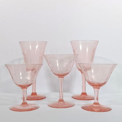 LOT 85: Pink Depression Glass Dishes