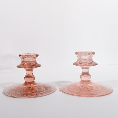 LOT 85: Pink Depression Glass Dishes