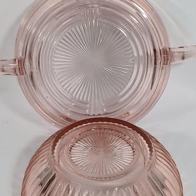 LOT 85: Pink Depression Glass Dishes