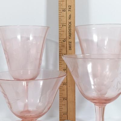 LOT 85: Pink Depression Glass Dishes