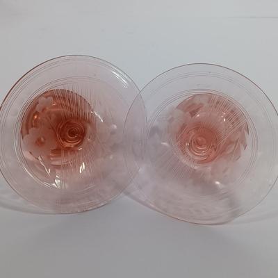 LOT 85: Pink Depression Glass Dishes