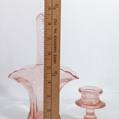 LOT 85: Pink Depression Glass Dishes