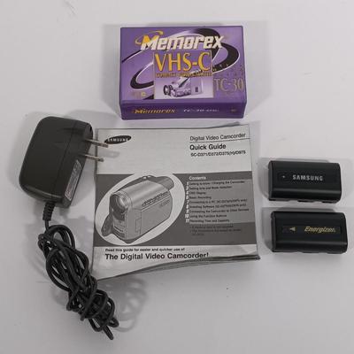 LOT 87: Panasonic PV-A207 Palmcorder, Samsung SC-D372 Digital Video Camcorder, Tripod, Cases & More