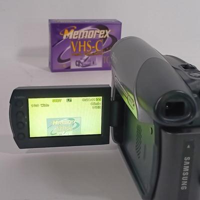 LOT 87: Panasonic PV-A207 Palmcorder, Samsung SC-D372 Digital Video Camcorder, Tripod, Cases & More