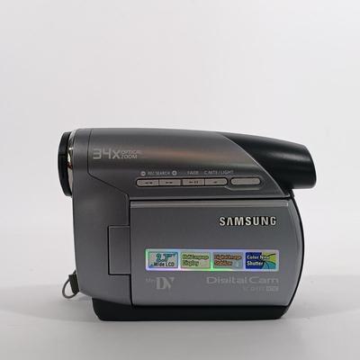 LOT 87: Panasonic PV-A207 Palmcorder, Samsung SC-D372 Digital Video Camcorder, Tripod, Cases & More
