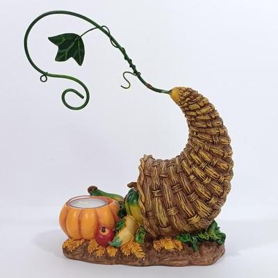 LOT 91: Autumn Collection - Yankee Candle Candleholders, Harvest Sign, Ceramic Turkey Planter & More