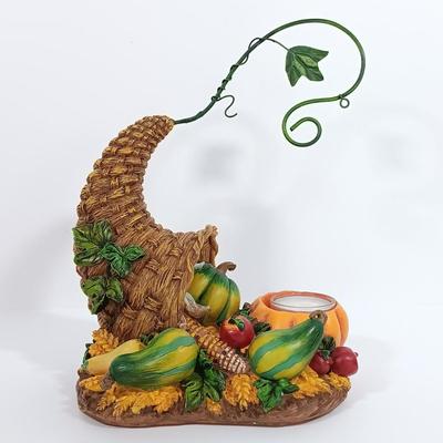 LOT 91: Autumn Collection - Yankee Candle Candleholders, Harvest Sign, Ceramic Turkey Planter & More