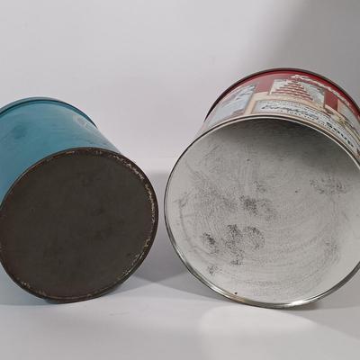 LOT 92: Marble Filled Ball Jar Lamp with Vintage Tins