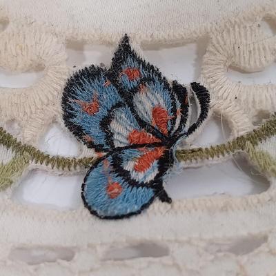 LOT 94: Satsuma-Style Handpainted Vase, Hand Cut Wood Butterfly Art, Morpho Butterfly Taxidermy Trinket Box & More