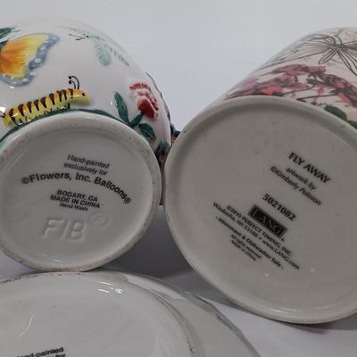 LOT 95: Butterfly Collection- Serving Dish, Trivet, Teacup, Cheese Platter & More