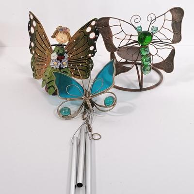 LOT 95: Butterfly Collection- Serving Dish, Trivet, Teacup, Cheese Platter & More