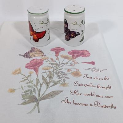 LOT 95: Butterfly Collection- Serving Dish, Trivet, Teacup, Cheese Platter & More