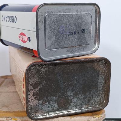 LOT 101: Columbia Family Scale with Vintage Tins