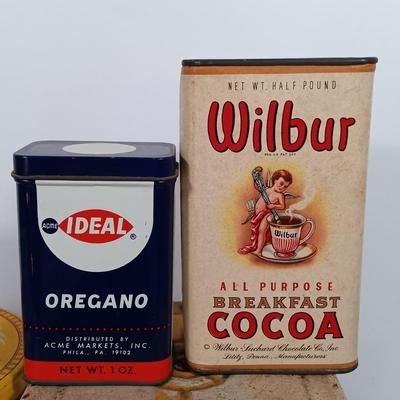LOT 101: Columbia Family Scale with Vintage Tins